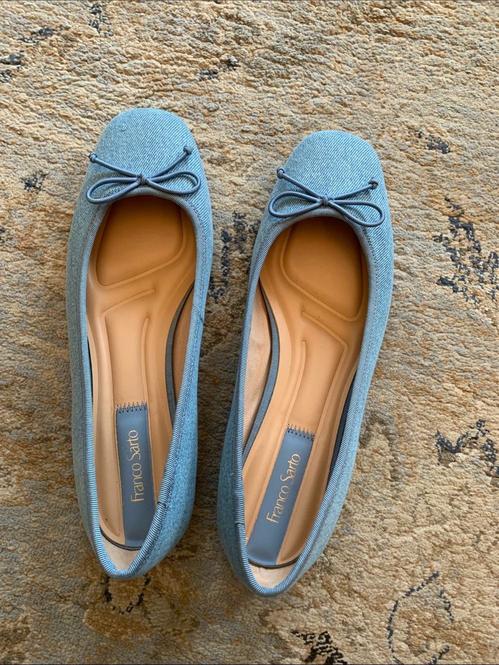 Franco Sarto Powder Blue Bow Ballet Flats NWOT